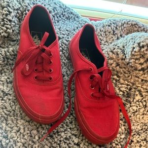❤️ VANS Authentic Shoes ALL RED Men's 5.5/Women's 7